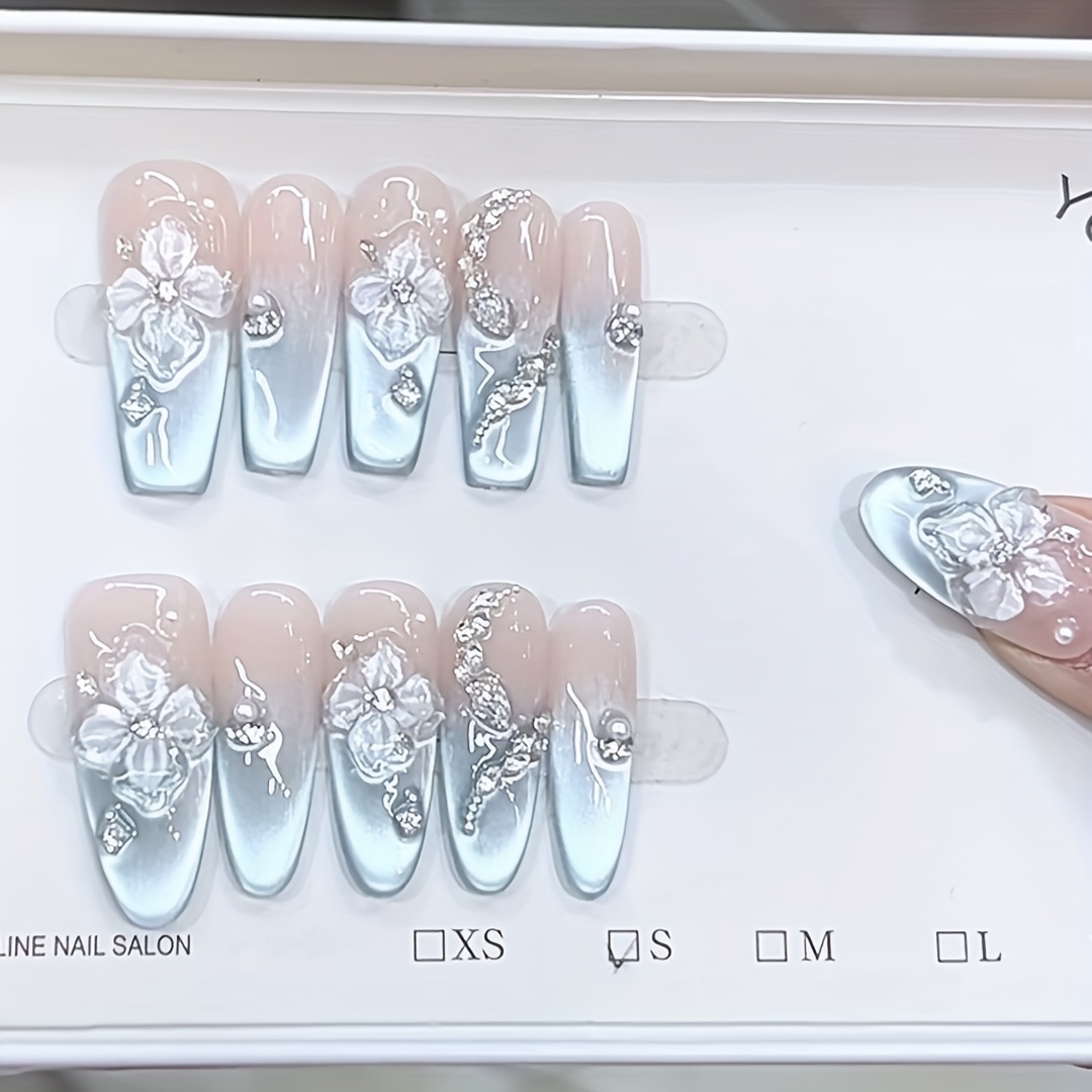 Nail Art Flower - 10 adet Lüks Fransız deniz kenarı