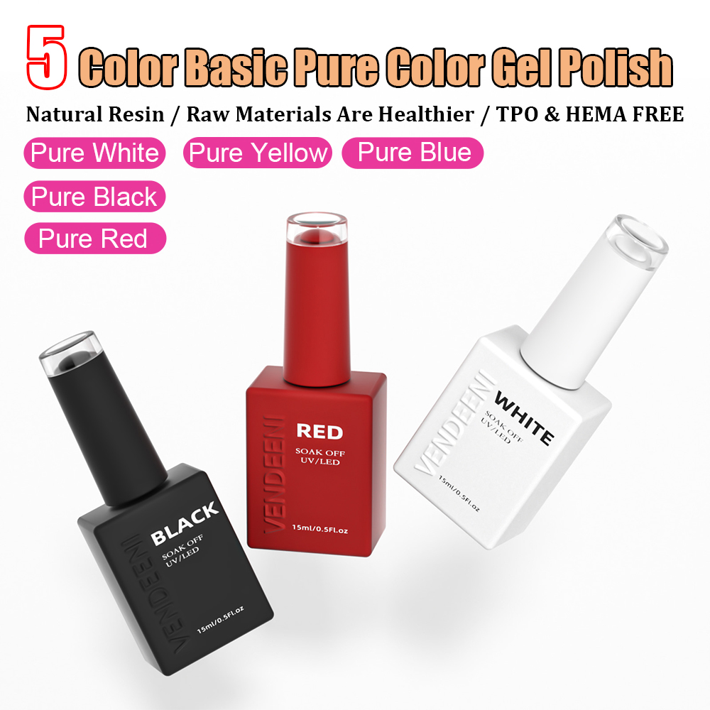 Nail Art Yellow - Vendeeni 5 Renk Temel Saf Renk