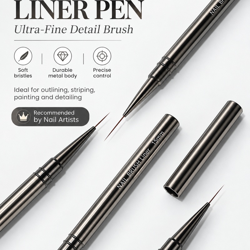 Nail Fan Brush - Ultra İnce Uçlu Tırnak Kalemi Fırçası,