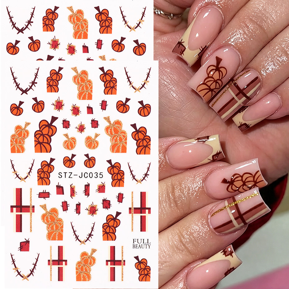 Nail Art Full Design - 2 adet Kabak Dikenleri Cadılar Bayramı