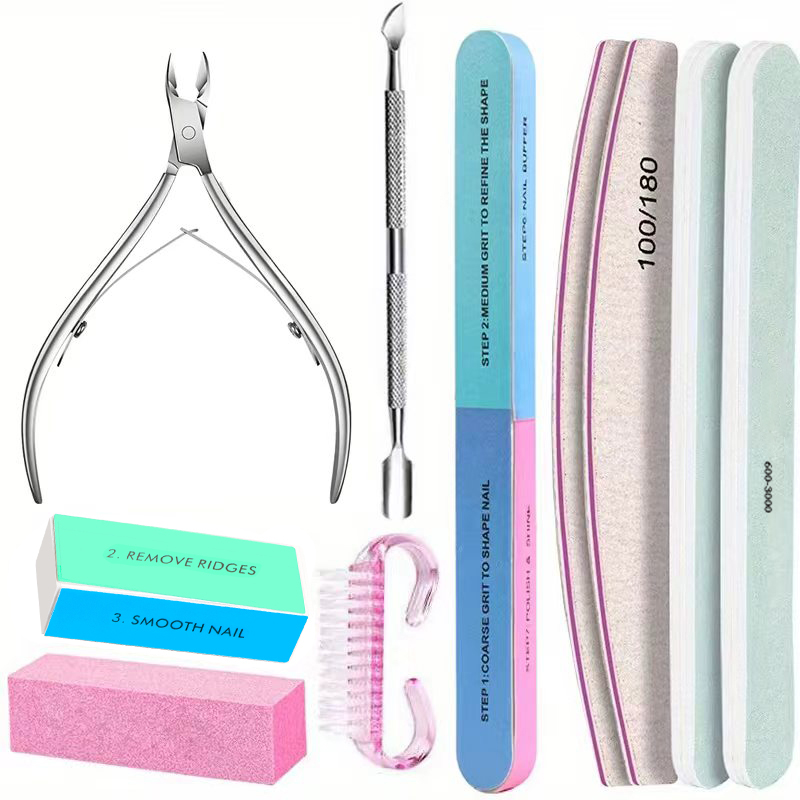 Nail Fan Brush - 10 Parçalı Tırnak Bakım Seti Profesyonel