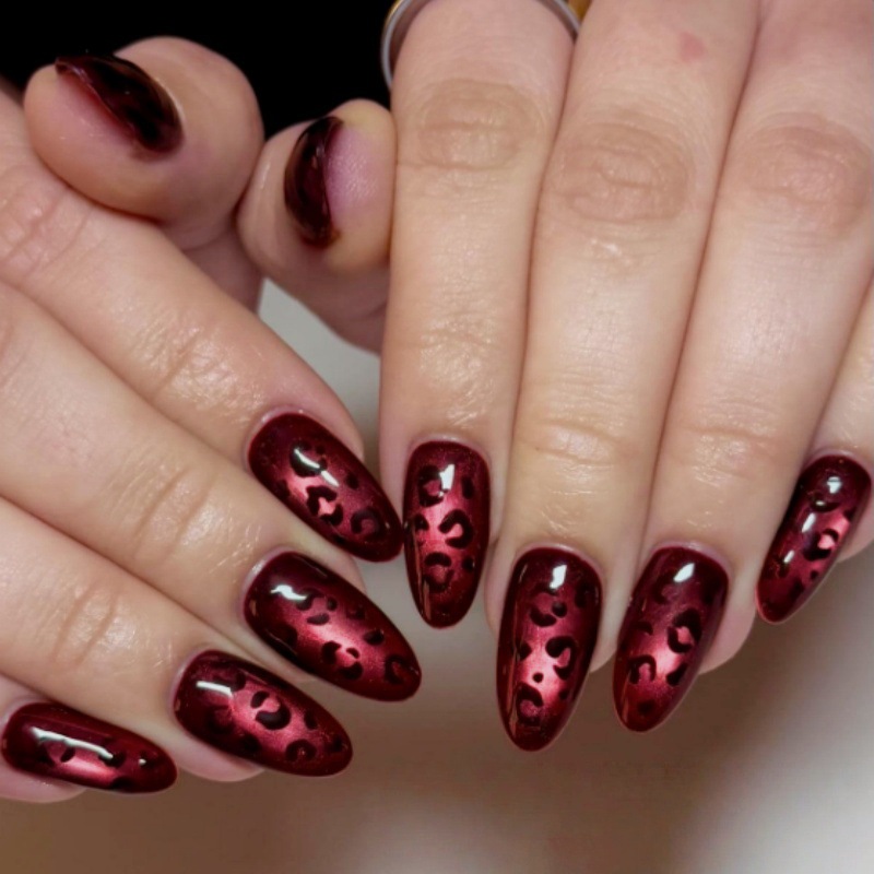24 Adet Gül Kırmızısı Kedi Göz - Nail Art Zebra Design incelemesi ve fiyatı