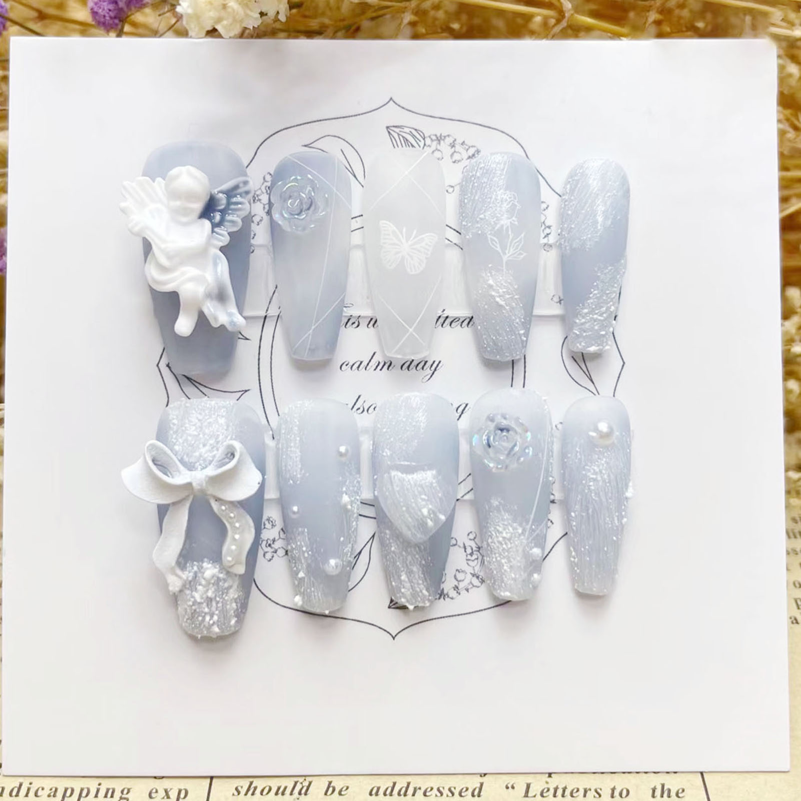 3D Alçı Melek Yanlış Çivi Parl - Nail Art Flower incelemesi ve fiyatı